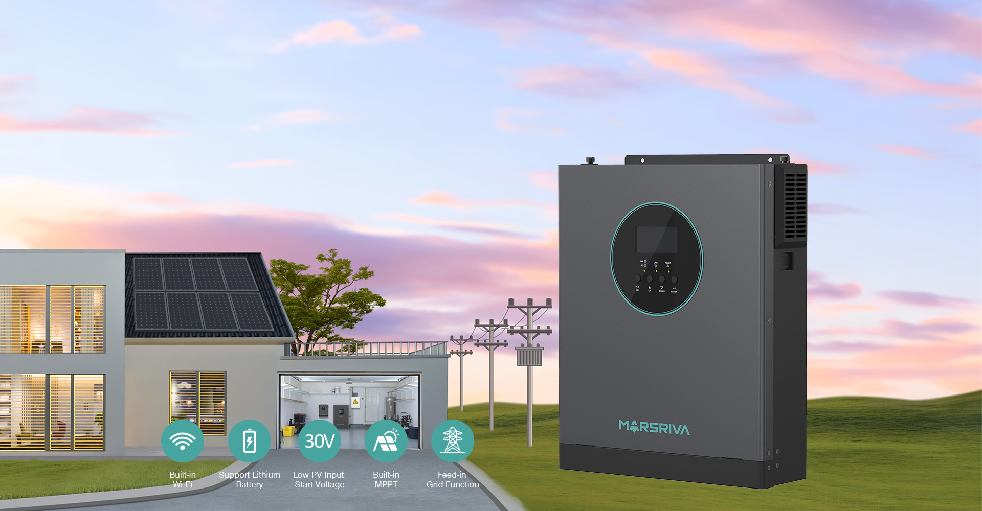 Гибридный солнечный инвертор 1,5 кВт